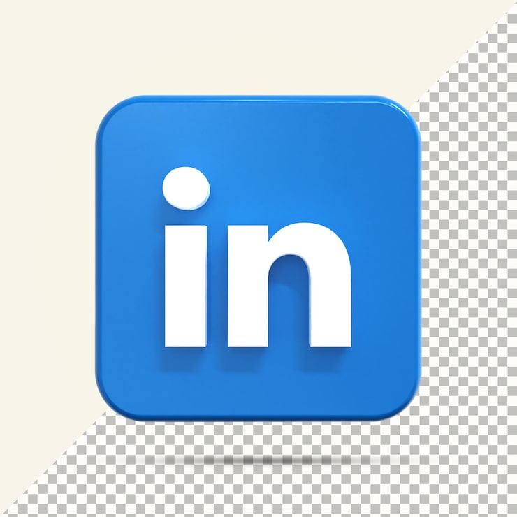 PSD biểu tượng linkedin trong kết xuất 3d để dàn dựng