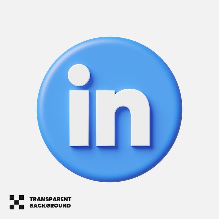 PSD biểu tượng mạng xã hội linkedin trong kết xuất 3d