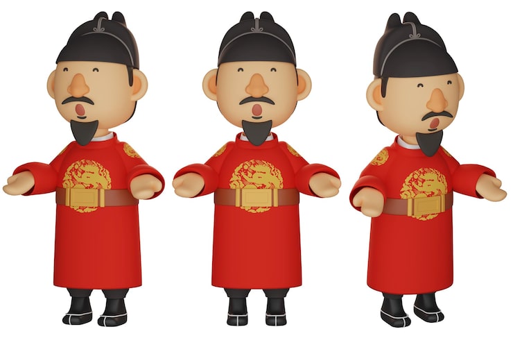 PSD đồ họa 3d về nhân vật vua sejong với cả hai tay dang rộng