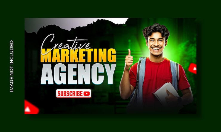 PSD hình thu nhỏ youtube hấp dẫn của agency tiếp thị sáng tạo