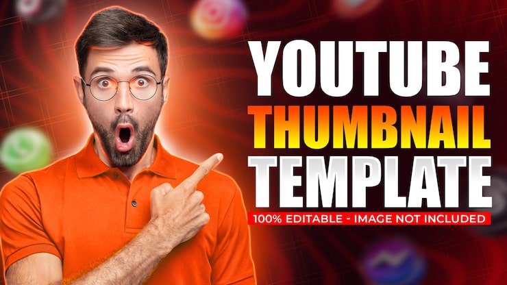 PSD mẫu hình thu nhỏ youtube với người đàn ông ngạc nhiên