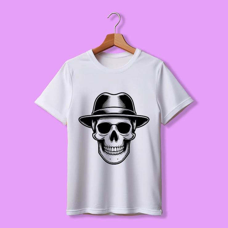 PSD mockup phông chữ áo thun trắng thực tế