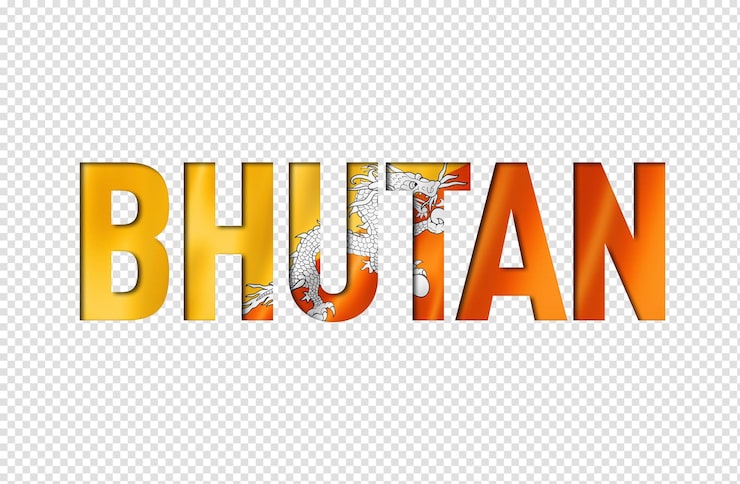 PSD phông chữ văn bản cờ butan