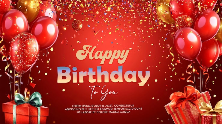 PSD thiết kế nền vector bóng bay sinh nhật các yếu tố trang trí với quà tặng bóng bay và giấy màu
