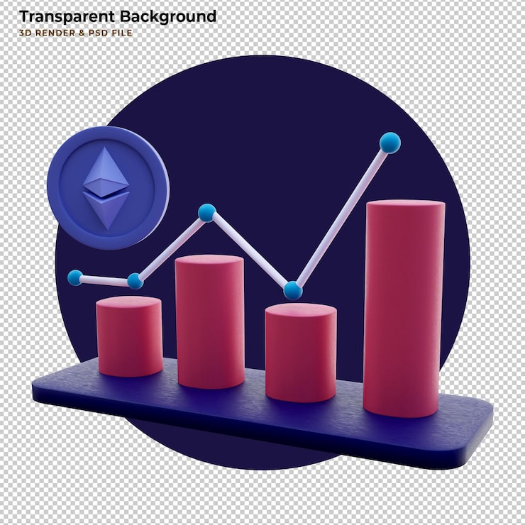 Gratis PSD 3d etherium nft & cryptocurrency grafische kaart