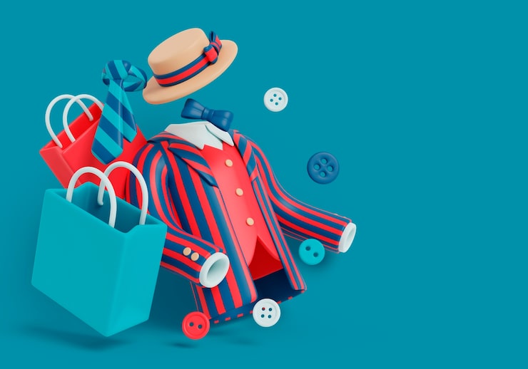 Gratis PSD 3d-illustratie met kleding en kledingstukken