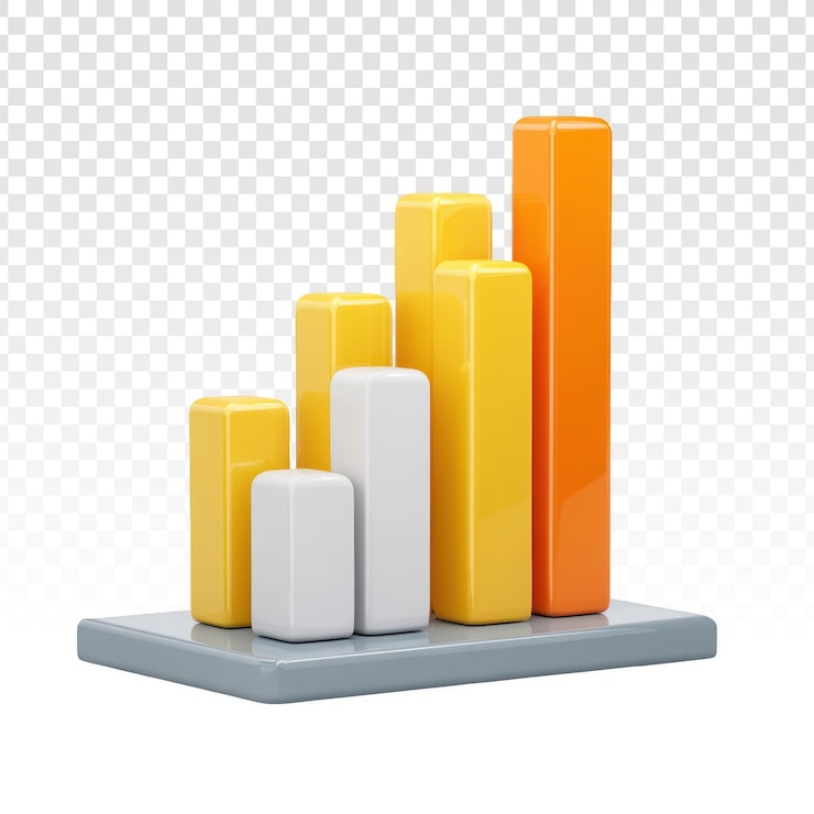 Gratis PSD 3d staafdiagram voor datavisualisatie en bedrijfsanalyse