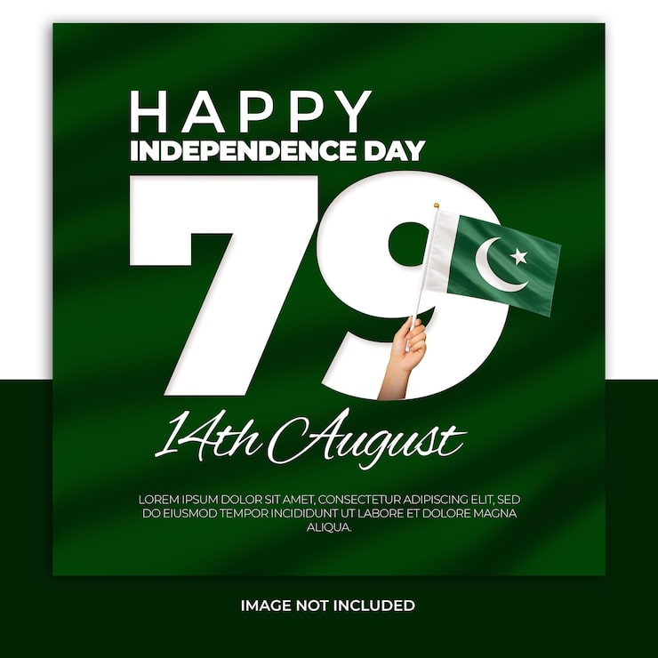 Gratis PSD 79e pakistaanse onafhankelijkheidsdag socialmediasjabloon