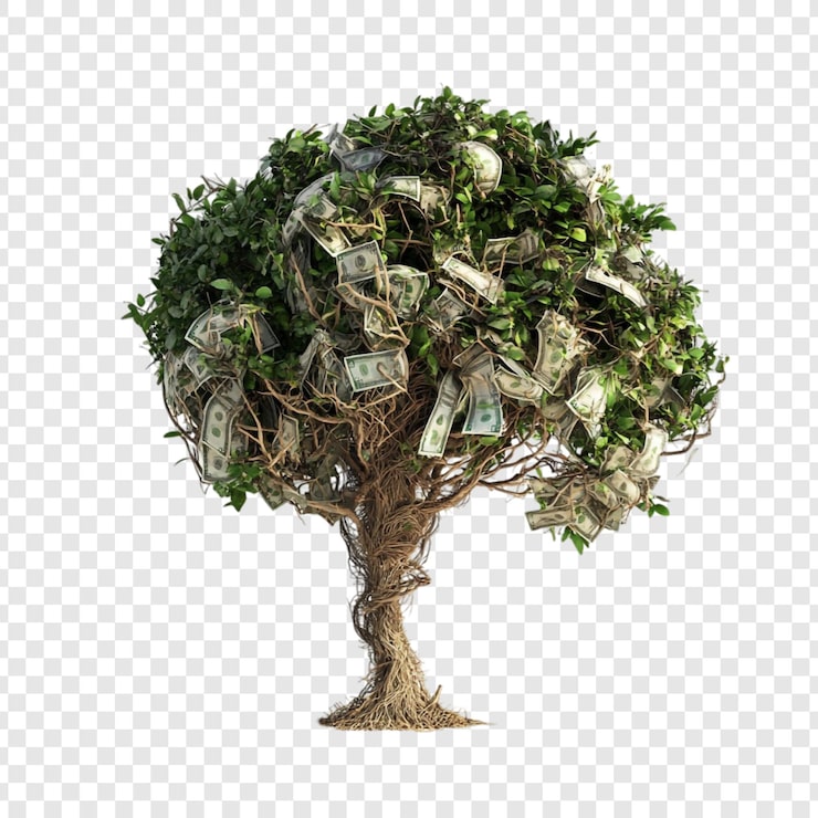 PSD gratuito el árbol del dinero símbolo de riqueza y prosperidad