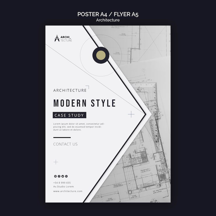 Gratis PSD architectuur concept folder sjabloon
