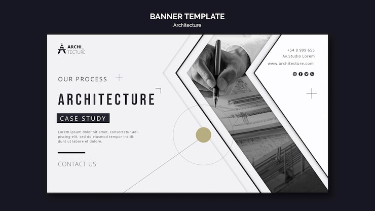 Gratis PSD architectuur concept sjabloon voor spandoek