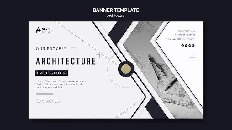 Gratis PSD architectuur concept sjabloon voor spandoek