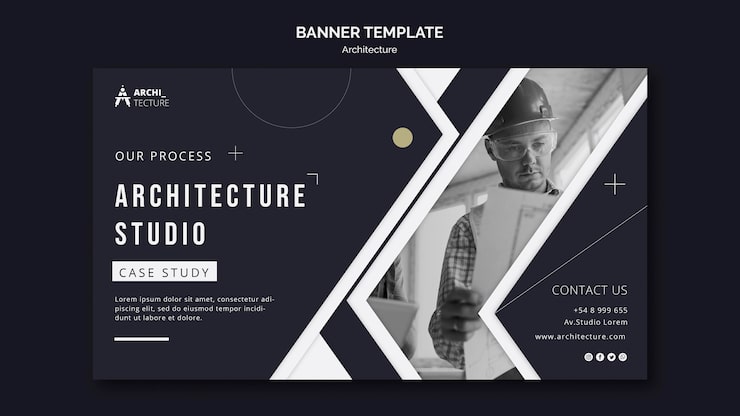 Gratis PSD architectuur concept sjabloon voor spandoek