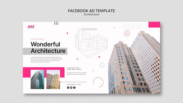 Gratis PSD architectuurproject facebook sjabloon