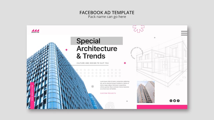 Gratis PSD architectuurproject facebook sjabloon