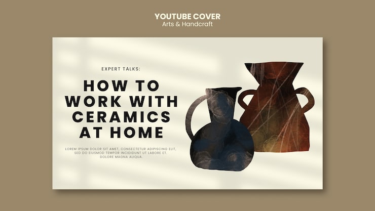 PSD gratuito artes y artesanía portada de youtube