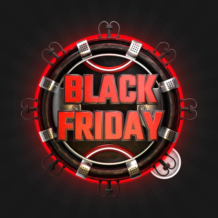 PSD gratuito banner cuadrado de viernes negro con fondo negro.