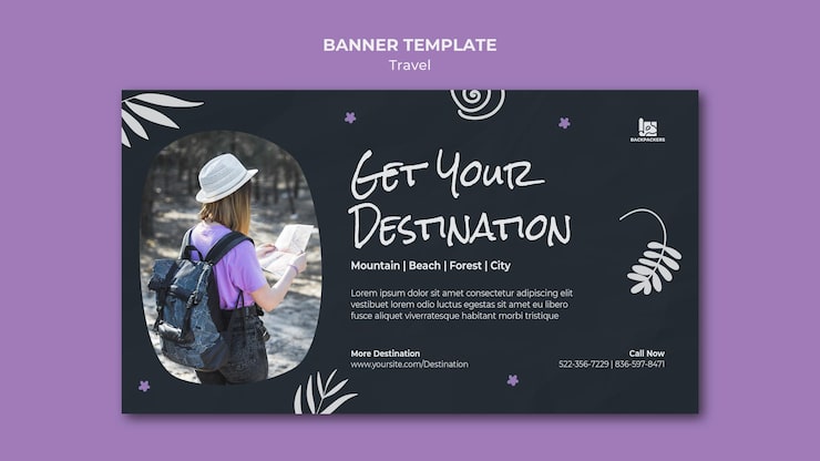 PSD gratuito banner modello annuncio agenzia di viaggi