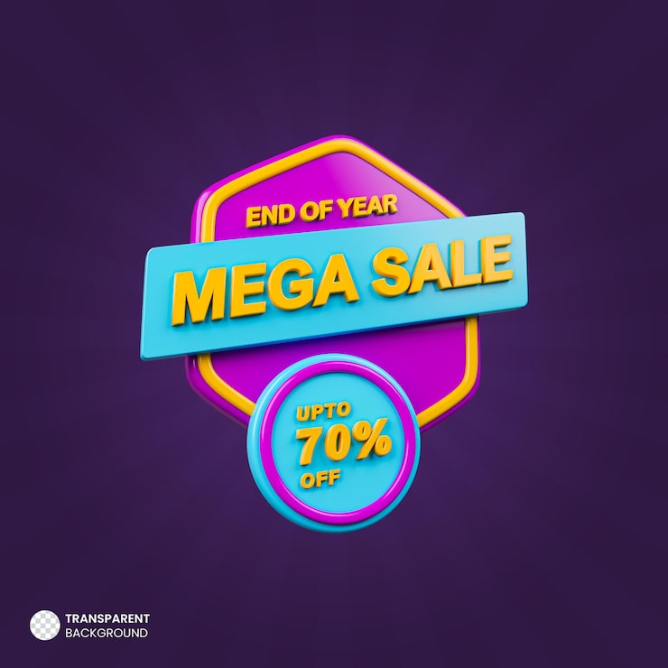 PSD gratuito banner de promoción 3d de mega venta
