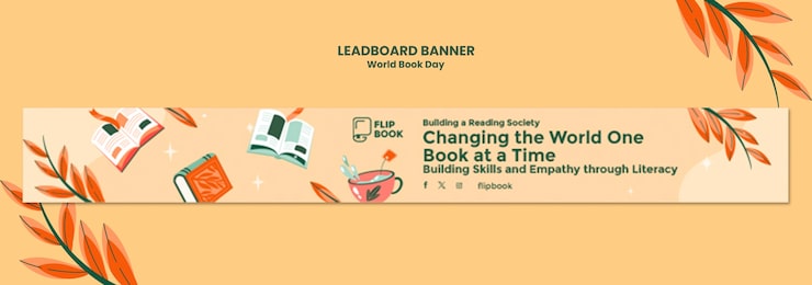 PSD gratuito banner de la tabla de clasificación de la celebración del día mundial del libro