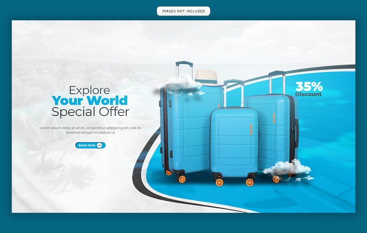 PSD Gratis banner web atau templat latar belakang tur dan pariwisata