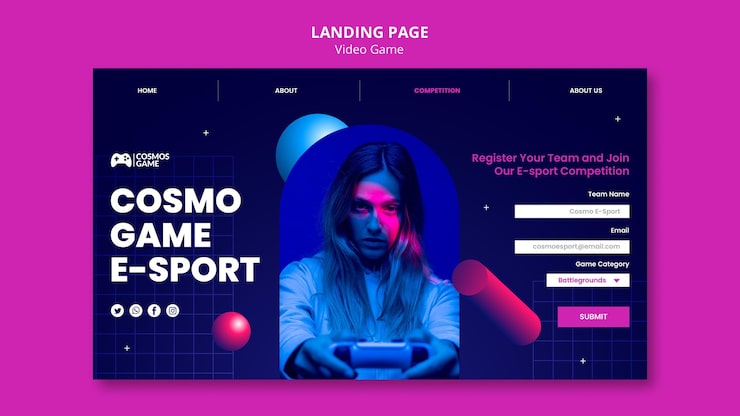 Gratis PSD bestemmingspagina voor videogames