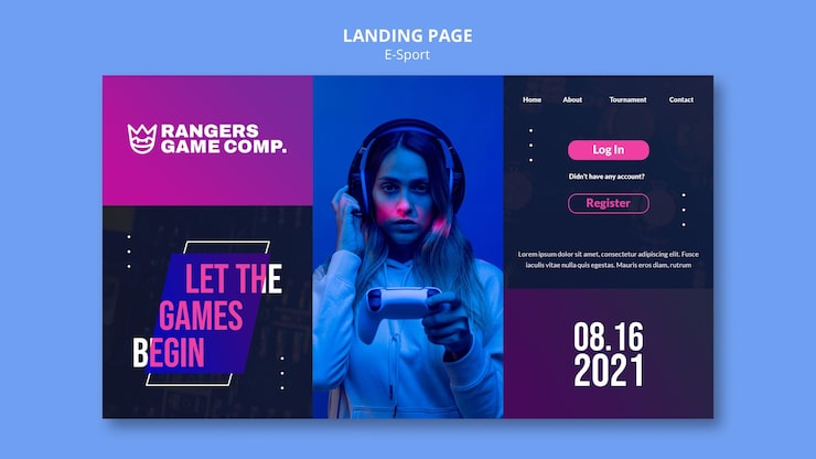 Gratis PSD bestemmingspagina voor videogamespelers