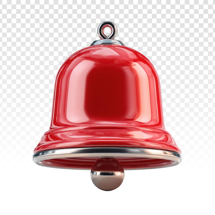 PSD gratuito campana de notificación 3d roja brillante