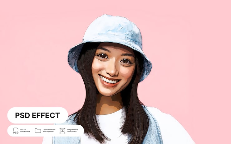 Gratis PSD caricatuurfoto-effect