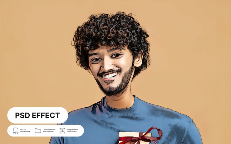 Gratis PSD caricatuurfoto-effect