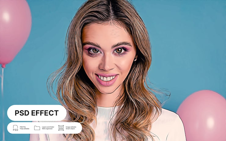 Gratis PSD caricatuurfoto-effect