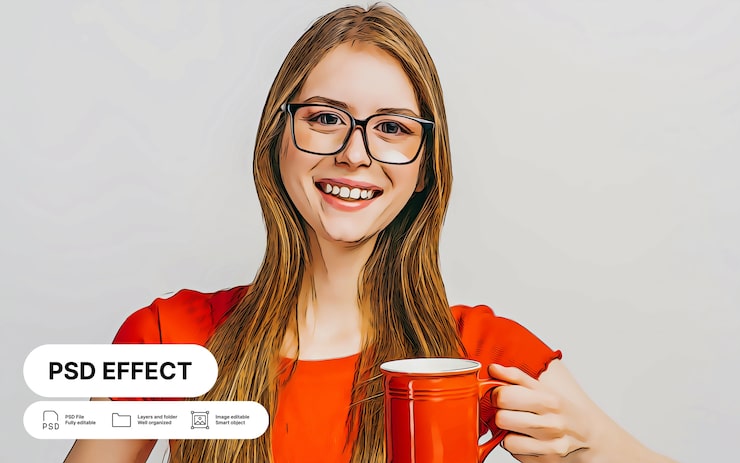 Gratis PSD caricatuurfoto-effect