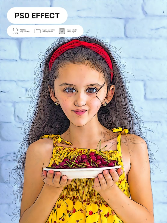 Gratis PSD caricatuurfoto-effect