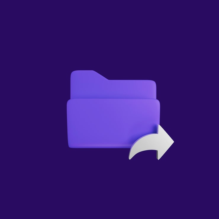 PSD gratuito carpeta con icono de compartir 3d