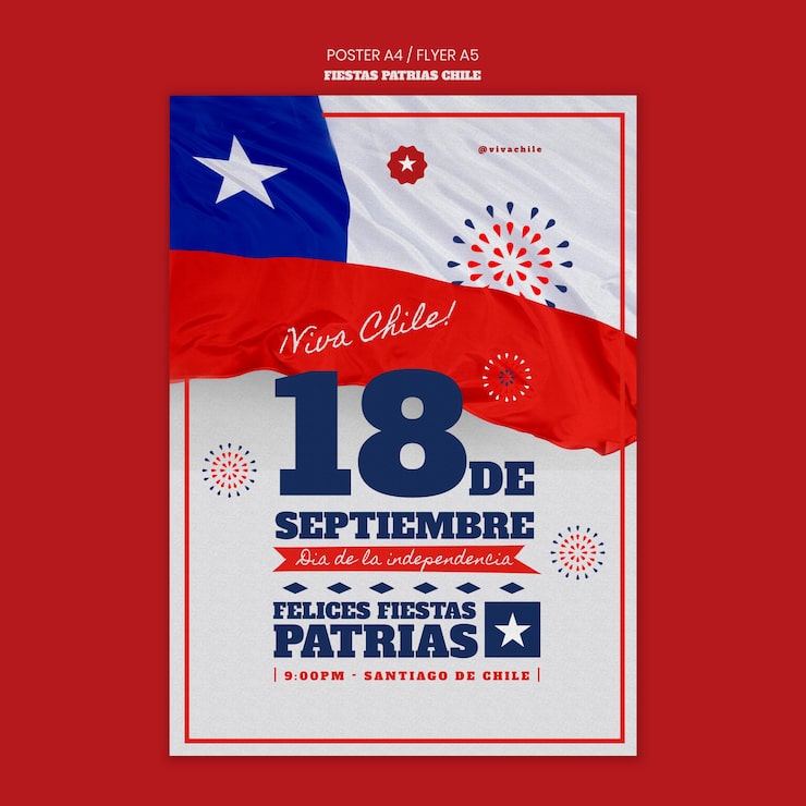 PSD gratuito cartel del día internacional de chile