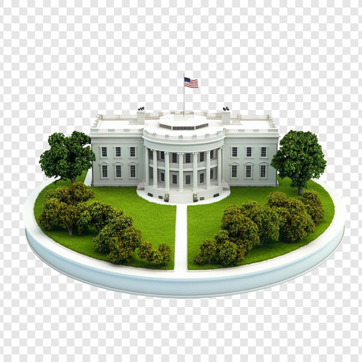 PSD gratuito la casa blanca, un hito estadounidense icónico