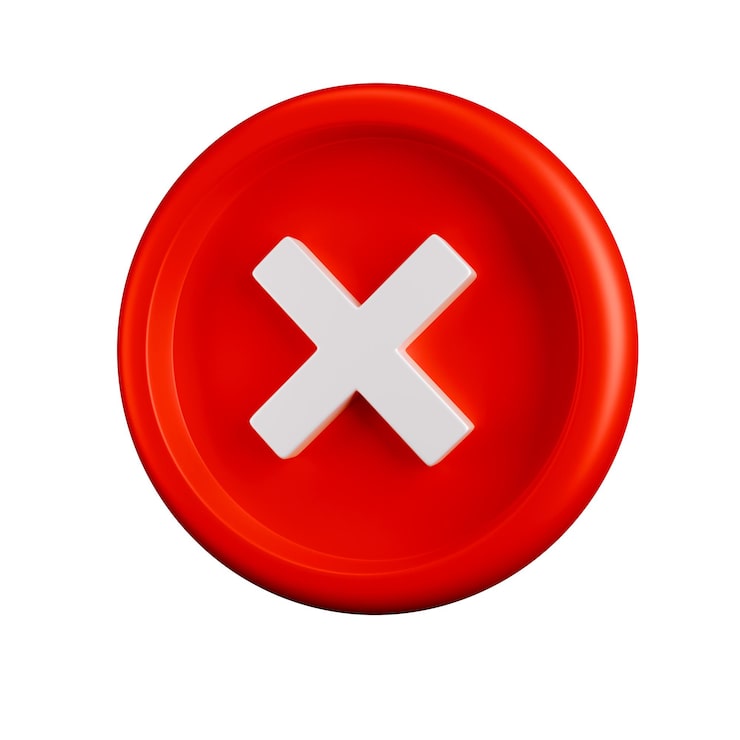 PSD gratuito círculo rojo con x blanca, error, cancelar, detener