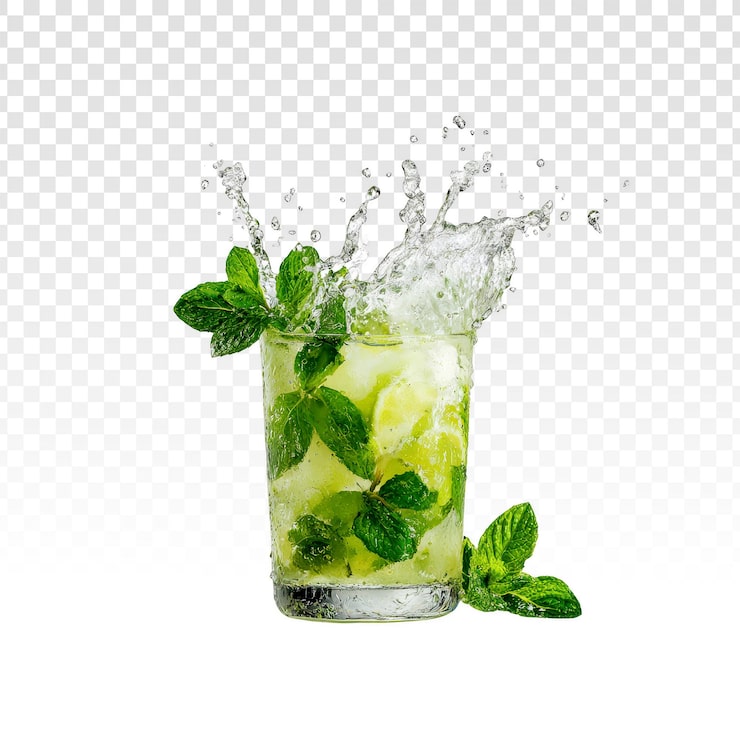 PSD gratuito cóctel mojito refrescante con salpicadura
