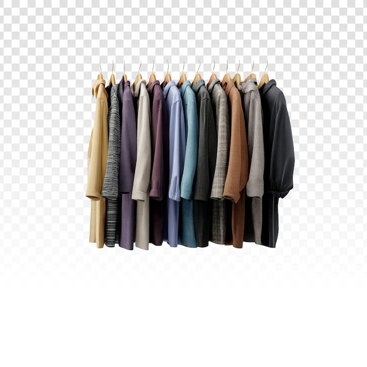 PSD gratuito colección de abrigos y chaquetas en perchas