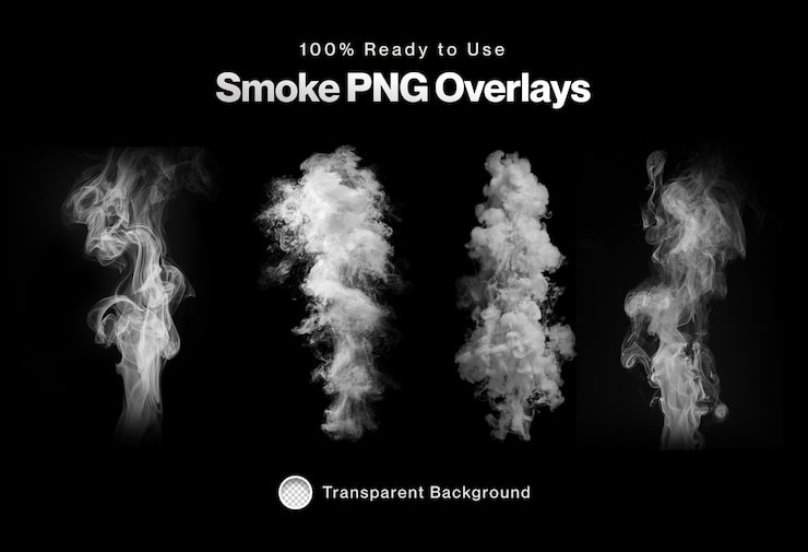 PSD gratuito collezione di sovrapposizioni png fumo denso per poster ed effetti fotografici