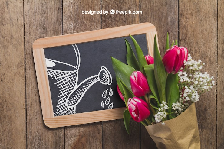 PSD gratuito concepto de jardín con rosas