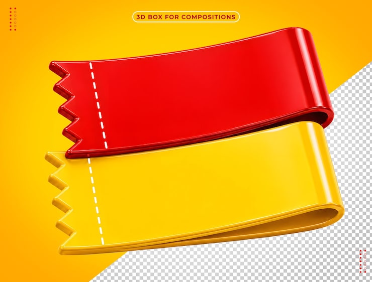 PSD gratuito conjunto de elementos de cintas degradadas de dibujos animados 3d