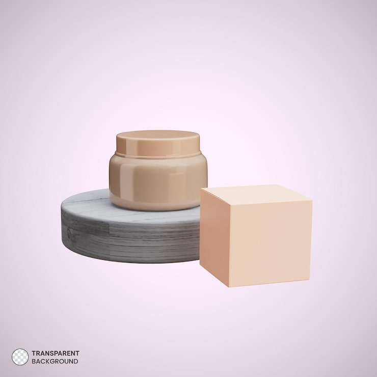 Gratis PSD cosmetische luxe crème gezicht pictogram geïsoleerd 3d render illustratie