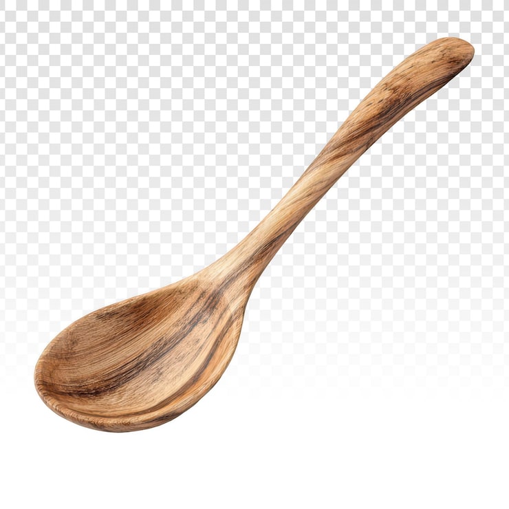 PSD gratuito cuchara de cocina de madera de olivo aislada sobre fondo transparente