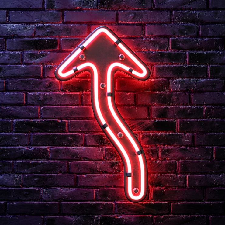 PSD Gratis desain ikon neon panah
