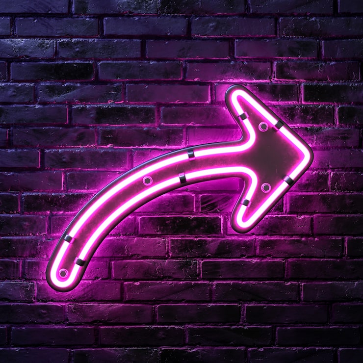 PSD Gratis desain ikon neon panah
