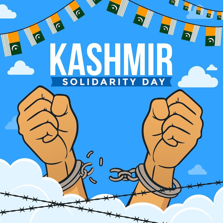PSD Gratis desain posting hari solidaritas kashmir