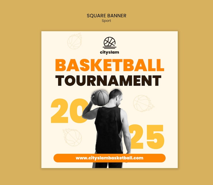PSD Gratis desain templat banner bola basket