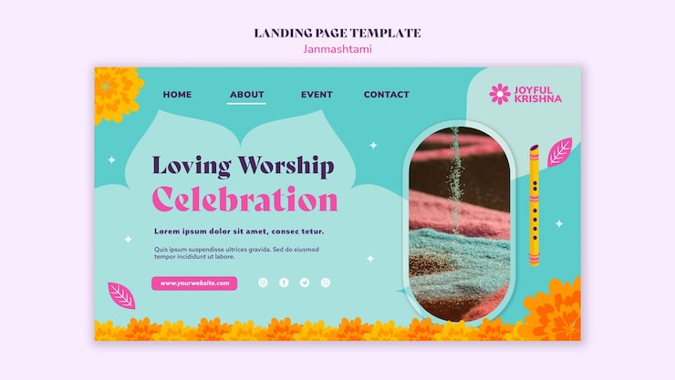 PSD Gratis desain templat janmashtami