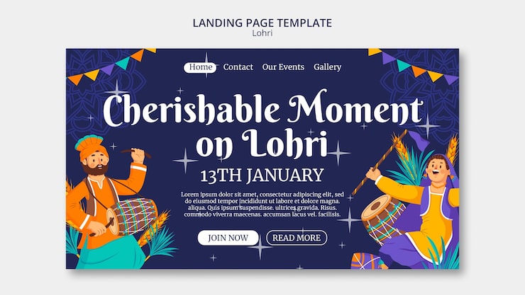 PSD Gratis desain templat lohri